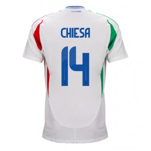Fotbalové Dres Itálie Federico Chiesa #14 Venkovní Oblečení ME 2024 Krátký Rukáv